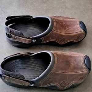 Crocs Swiftwater leather clog Color: Brown Size 10 US